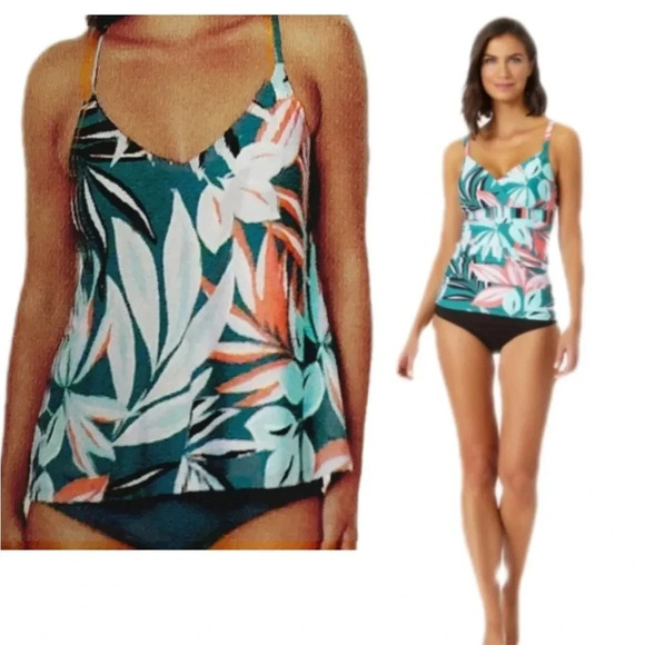 ANNE COLE SIGNATURE Zesty Tropical Tankini Top(no bottoms) NWT #003 - Picture 5 of 5